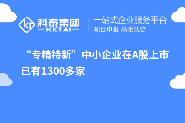 “專精特新”中小企業(yè)在A股上市已有1300多家