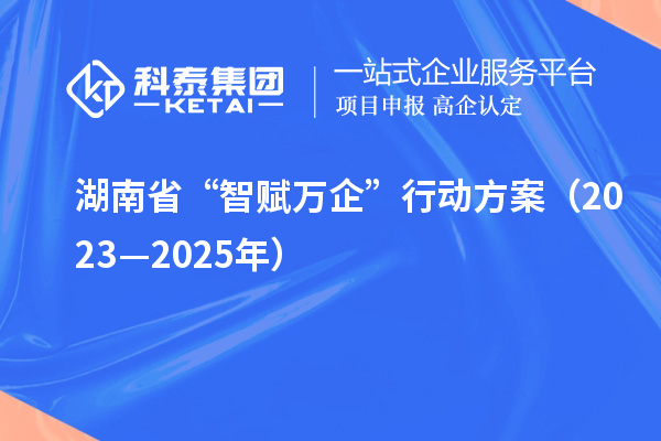 湖南省“智賦萬(wàn)企”行動(dòng)方案（2023—2025年）