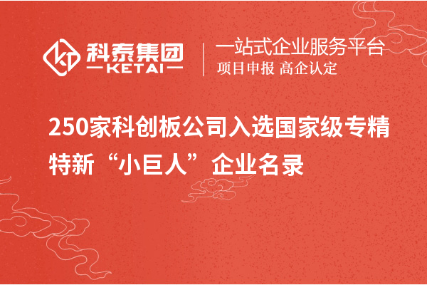 250家科創(chuàng)板公司入選國家級專精特新“小巨人”企業(yè)名錄