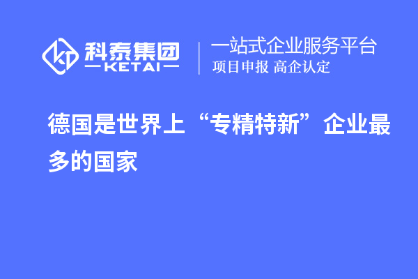 德國是世界上“專精特新”企業(yè)最多的國家