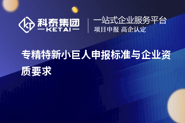 專精特新小巨人申報標(biāo)準(zhǔn)與企業(yè)資質(zhì)要求