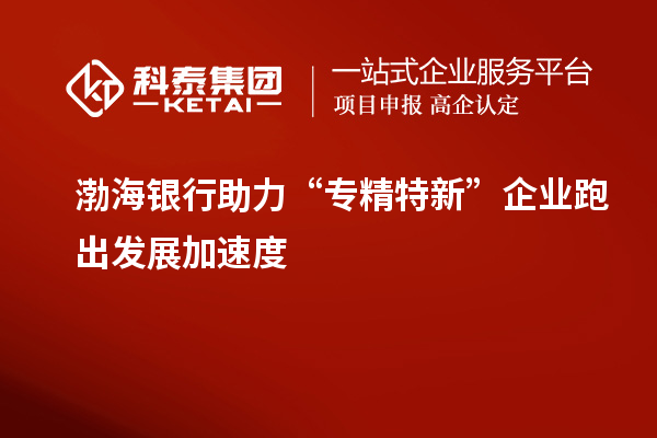 渤海銀行助力“專精特新”企業(yè)跑出發(fā)展加速度