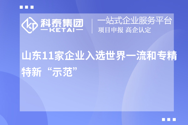 山東11家企業(yè)入選世界一流和專精特新“示范”