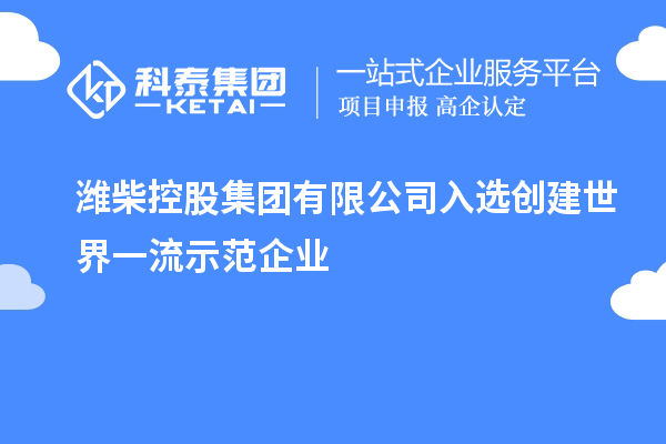 濰柴控股集團(tuán)有限公司入選創(chuàng)建世界一流示范企業(yè)