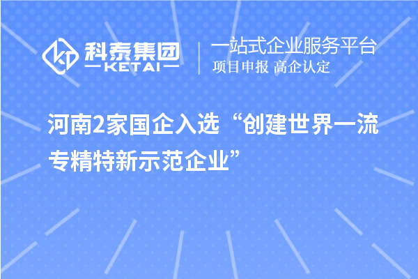 河南2家國(guó)企入選“創(chuàng)建世界一流專精特新示范企業(yè)”