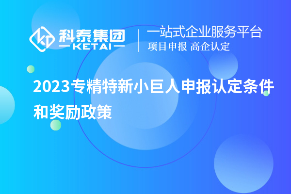 2023專精特新小巨人申報(bào)認(rèn)定條件和獎(jiǎng)勵(lì)政策