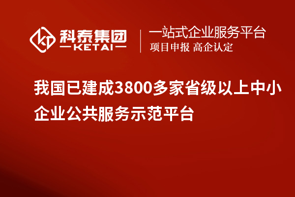 我國已建成3800多家省級以上中小企業(yè)公共服務(wù)示范平臺