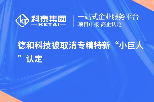 德和科技被取消專精特新“小巨人”認定