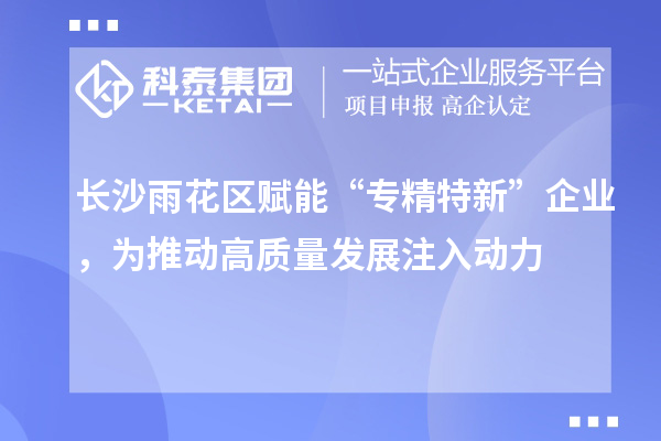 長沙雨花區(qū)賦能“專精特新”企業(yè)，為推動高質(zhì)量發(fā)展注入動力