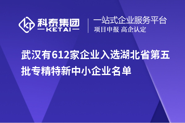 武漢有612家企業(yè)入選湖北省第五批專精特新中小企業(yè)名單