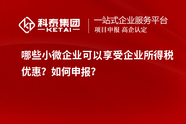 哪些小微企業(yè)可以享受企業(yè)所得稅優(yōu)惠？如何申報？