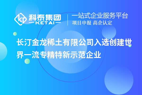 長汀金龍稀土有限公司入選創(chuàng)建世界一流專精特新示范企業(yè)