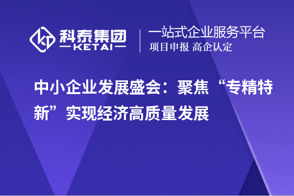 中小企業(yè)發(fā)展盛會：聚焦“專精特新” 實現(xiàn)經濟高質量發(fā)展