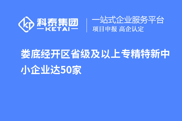 婁底經(jīng)開區(qū)省級(jí)及以上專精特新中小企業(yè)達(dá)50家