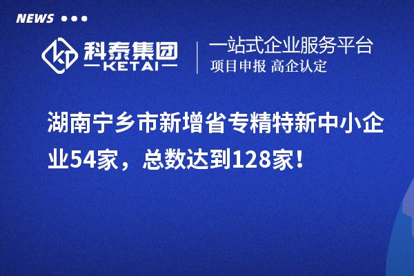 湖南寧鄉(xiāng)市新增省專精特新中小企業(yè)54家，總數(shù)達到128家！