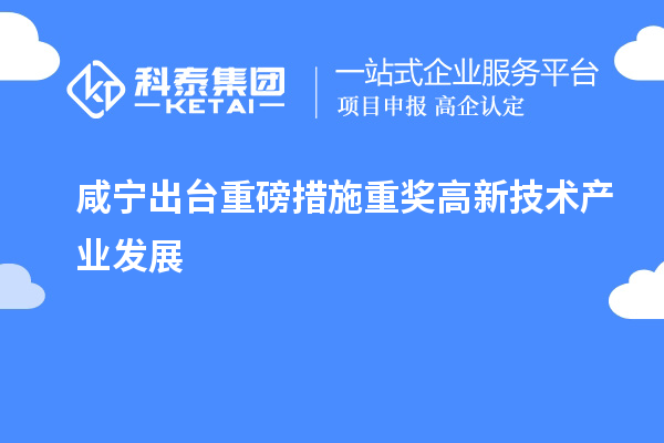 咸寧出臺(tái)重磅措施重獎(jiǎng)高新技術(shù)產(chǎn)業(yè)發(fā)展