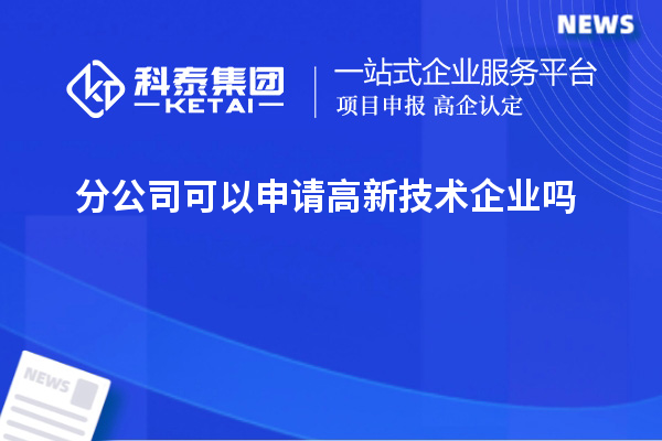 分公司可以申請高新技術(shù)企業(yè)嗎