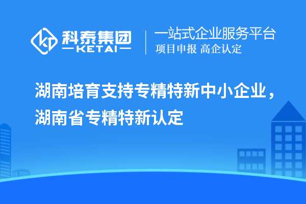 湖南培育支持專精特新中小企業(yè)，湖南省專精特新認(rèn)定