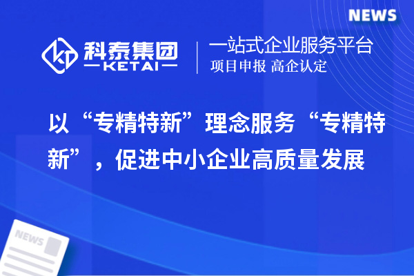 以“專精特新”理念服務(wù)“專精特新”，促進(jìn)中小企業(yè)高質(zhì)量發(fā)展