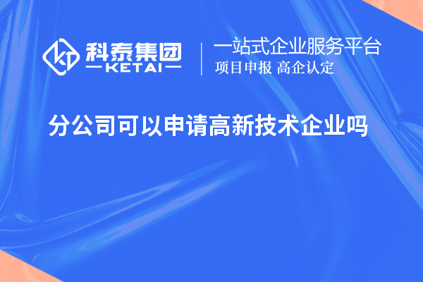 分公司可以申請(qǐng)高新技術(shù)企業(yè)嗎