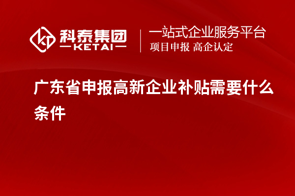 廣東省申報高新企業(yè)補貼需要什么條件