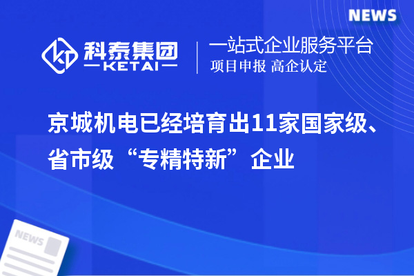 京城機(jī)電已經(jīng)培育出11家國(guó)家級(jí)、省市級(jí)“專(zhuān)精特新”企業(yè)