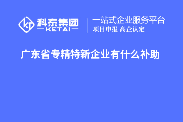 廣東省專精特新企業(yè)有什么補助