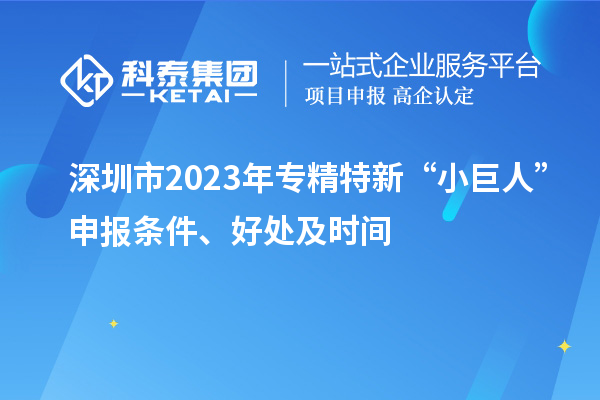 深圳市2023年專精特新“小巨人”申報(bào)條件、好處及時(shí)間