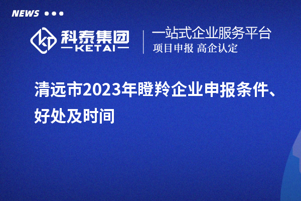 清遠(yuǎn)市2023年瞪羚企業(yè)申報(bào)條件、好處及時(shí)間