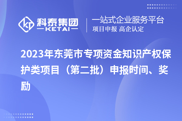 2023年東莞市專項資金知識產(chǎn)權(quán)保護類項目（第二批）申報時間、獎勵