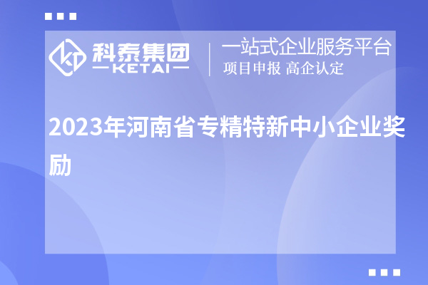 2023年河南省專精特新中小企業(yè)獎勵