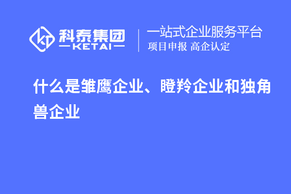 什么是雛鷹企業(yè)、瞪羚企業(yè)和獨角獸企業(yè)