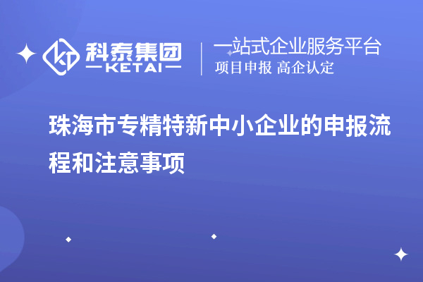 珠海市專精特新中小企業(yè)的申報流程和注意事項