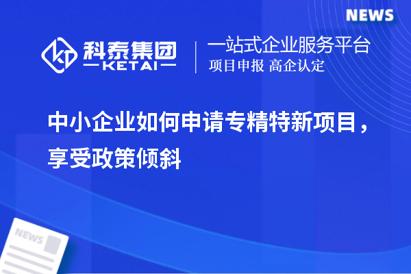 中小企業(yè)如何申請(qǐng)專精特新項(xiàng)目，享受政策傾斜