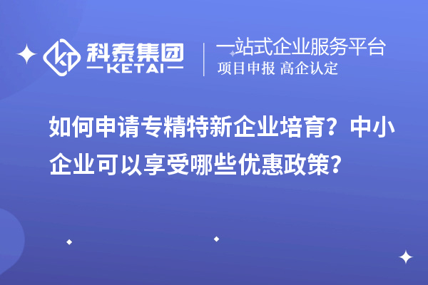 如何申請(qǐng)專精特新企業(yè)培育？中小企業(yè)可以享受哪些優(yōu)惠政策？