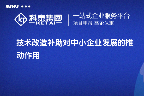  技術(shù)改造補(bǔ)助對(duì)中小企業(yè)發(fā)展的推動(dòng)作用