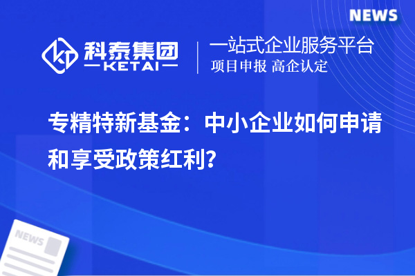 專精特新基金：中小企業(yè)如何申請(qǐng)和享受政策紅利？