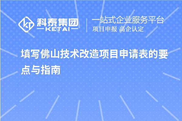 填寫佛山技術(shù)改造項目申請表的要點與指南