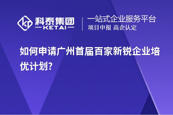 如何申請廣州首屆百家新銳企業(yè)培優(yōu)計劃?