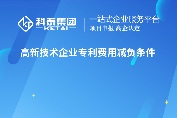 高新技術企業(yè)專利費用減負條件