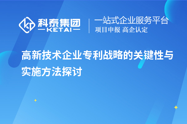 高新技術(shù)企業(yè)專利戰(zhàn)略的關(guān)鍵性與實(shí)施方法探討		 		