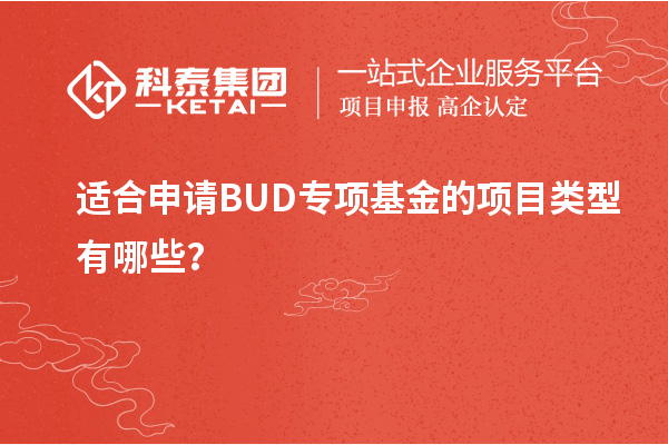 適合申請(qǐng)BUD專項(xiàng)基金的項(xiàng)目類型有哪些？