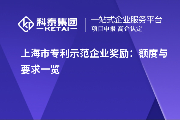 上海市專利示范企業(yè)獎勵：額度與要求一覽