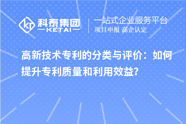 高新技術(shù)專利的分類與評價：如何提升專利質(zhì)量和利用效益？