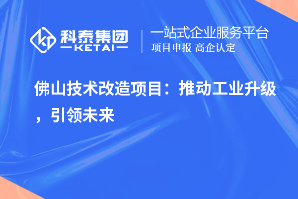 佛山技術(shù)改造項(xiàng)目：推動工業(yè)升級，引領(lǐng)未來