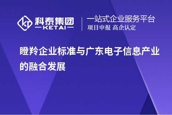 瞪羚企業(yè)標準與廣東電子信息產業(yè)的融合發(fā)展