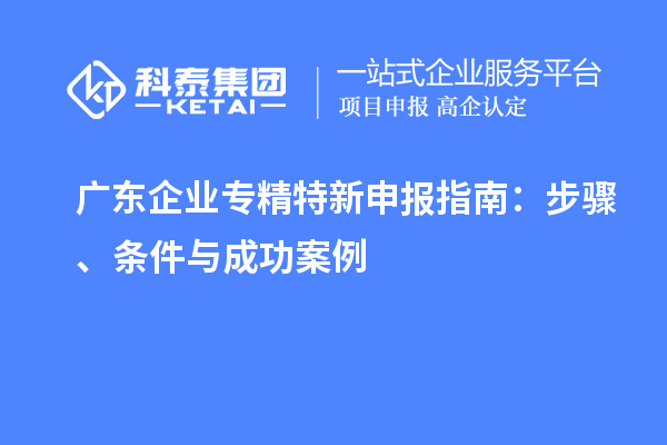 廣東企業(yè)專精特新申報(bào)指南：步驟、條件與成功案例