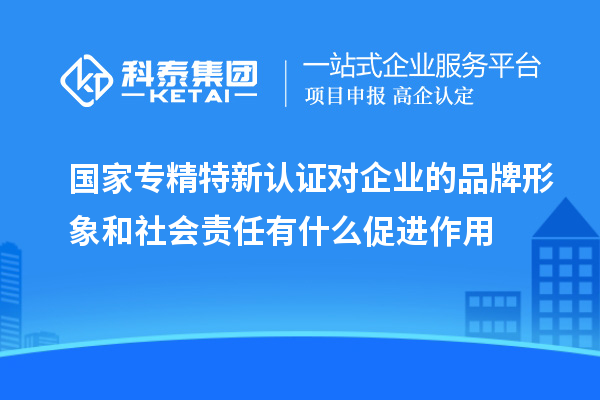 國家專精特新認證對企業(yè)的品牌形象和社會責任有什么促進作用