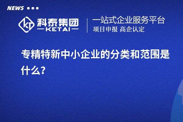 專精特新中小企業(yè)的分類和范圍是什么？