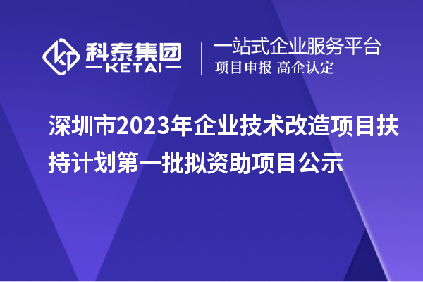 深圳市2023年企業(yè)技術(shù)改造項(xiàng)目扶持計(jì)劃第一批擬資助項(xiàng)目公示